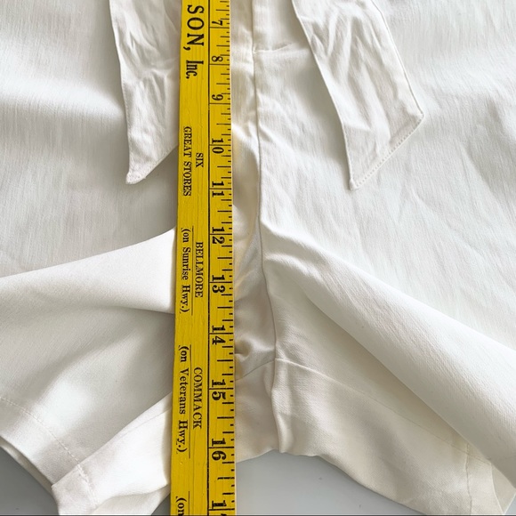 🌸New🌸 Inc Women’s Belted High Rise Shorts Size 16 Stretch Ivory NWT - Picture 12 of 14